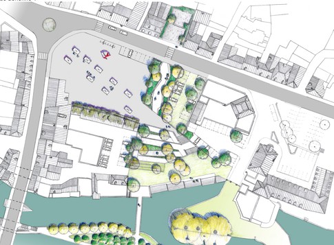 Requalification des espaces publics de l'ilôt Brunet Rollinat Projet Au fil de l'eau