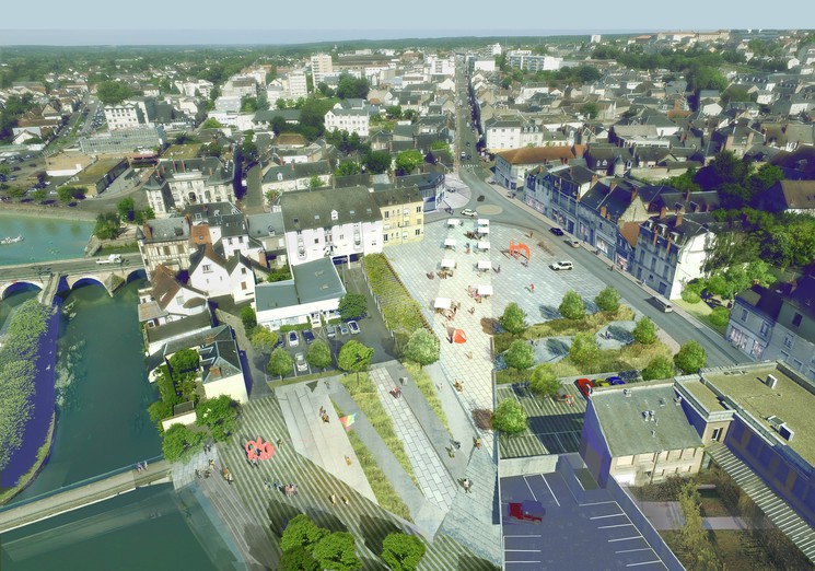 Requalification des espaces publics de l'ilôt Brunet Rollinat Projet Au fil de l'eau
